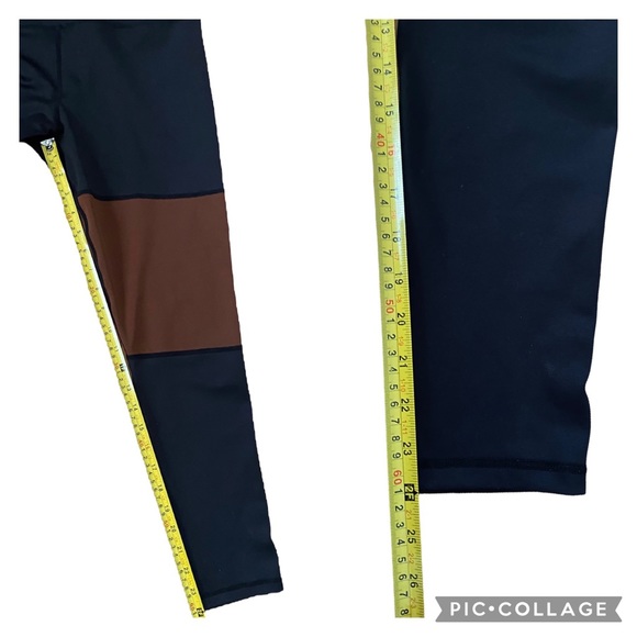 Zyia Mocha Block Light N Tight Hi Rise 7/8 Cocoa Colorblock Leggings Size 8-10 - Picture 11 of 12